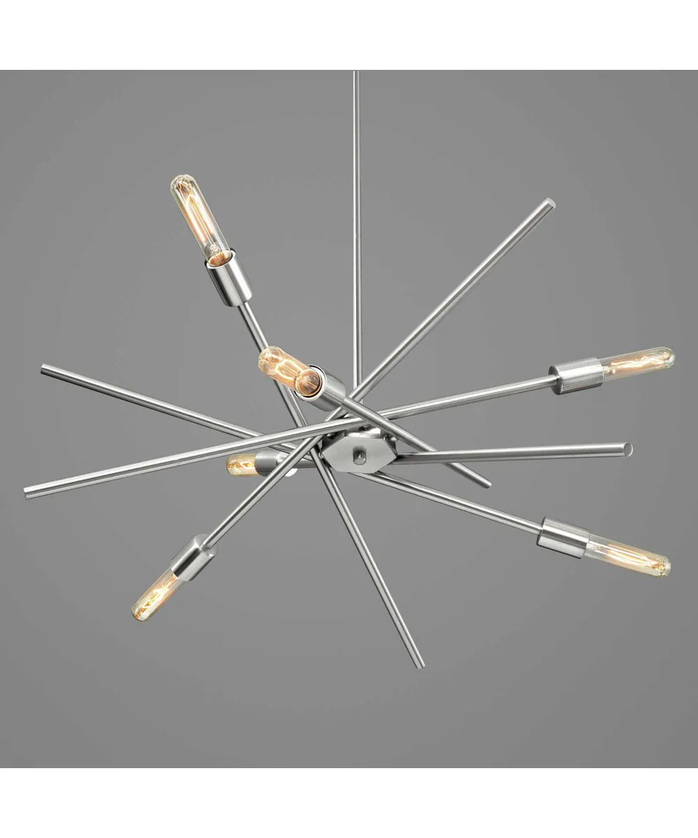 Astra 6-Light Mid-Century Modern Chandelier Light Brushed Nickel