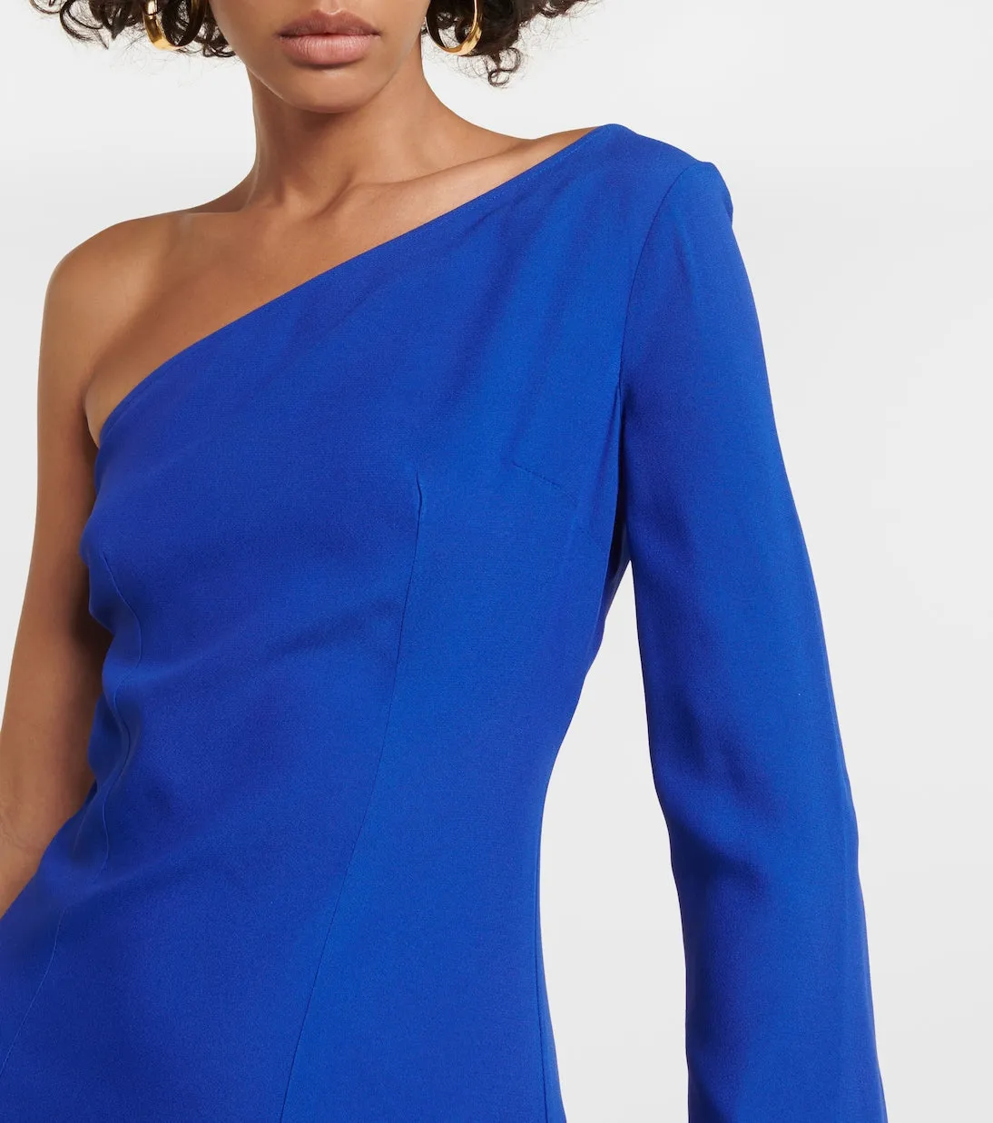 Aventador one-shoulder midi dress with fringe Taller Marmo, blue