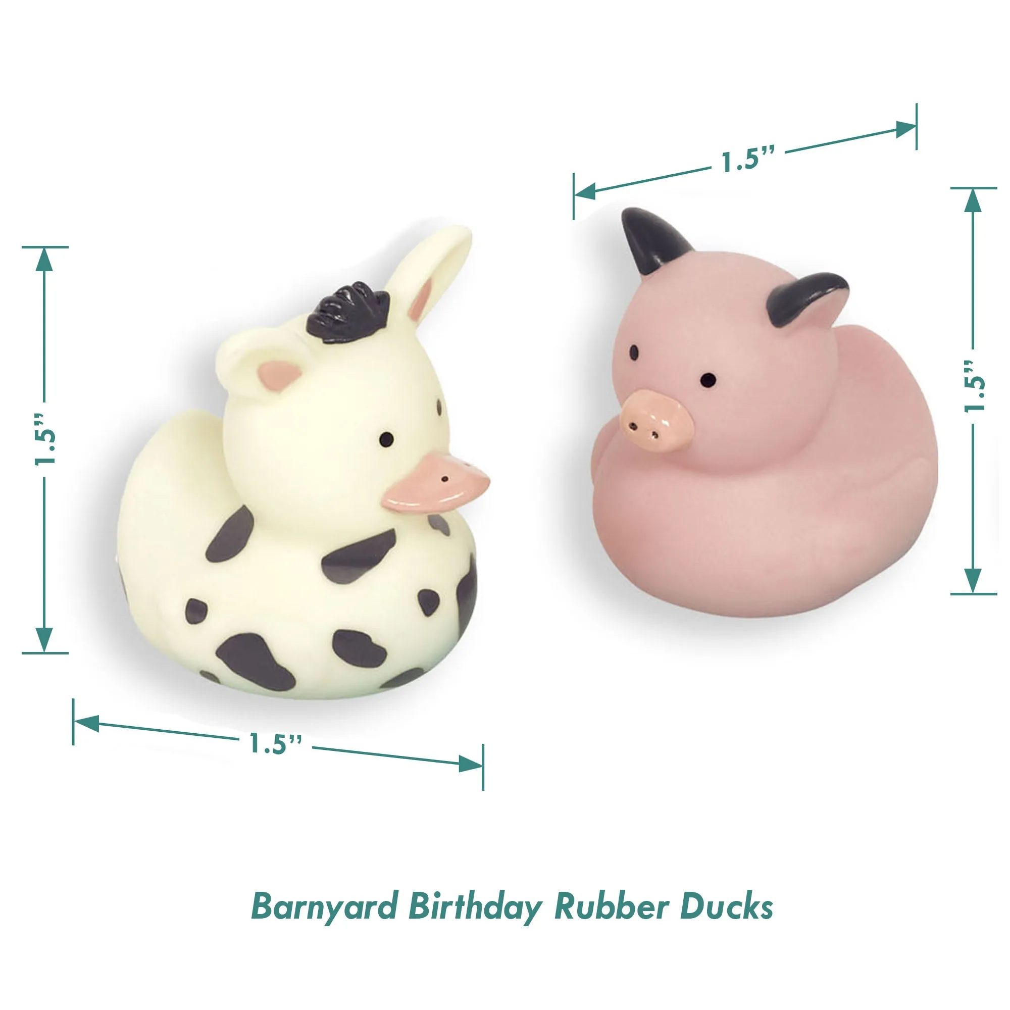 Barnyard Birthday Rubber Duck Animals For Party Favors and Decorations, 16 Count