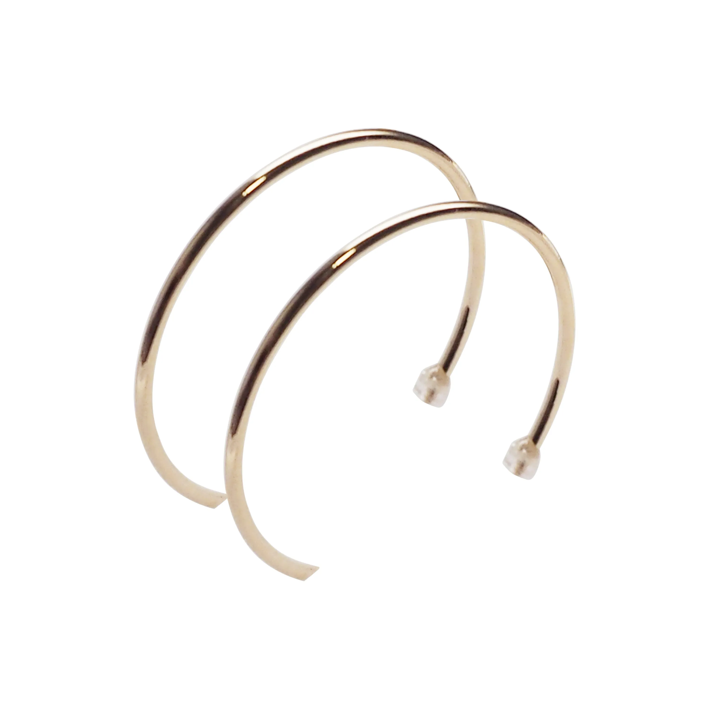 Big Invisible Clip On Hoop Earrings (Gold tone)