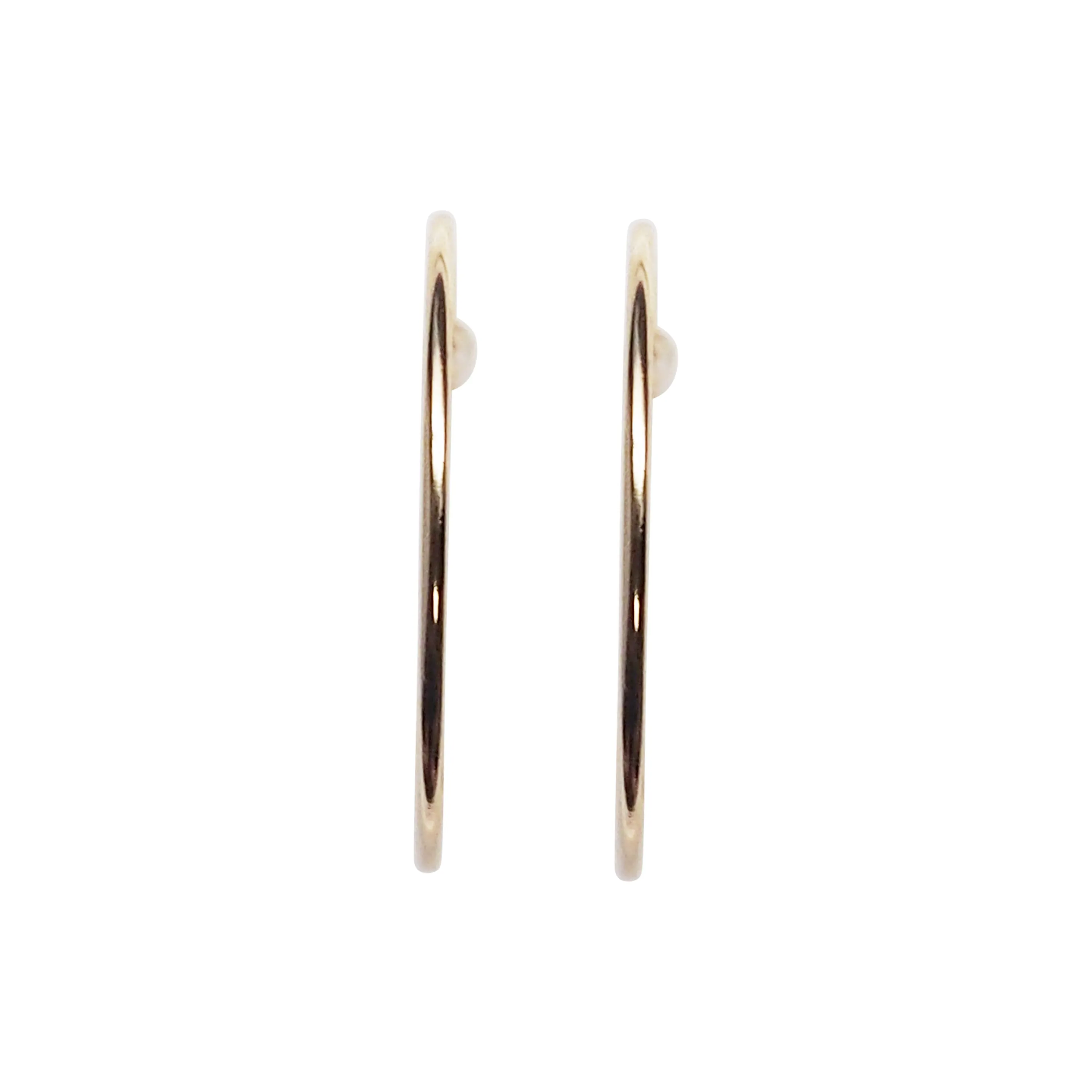 Big Invisible Clip On Hoop Earrings (Gold tone)