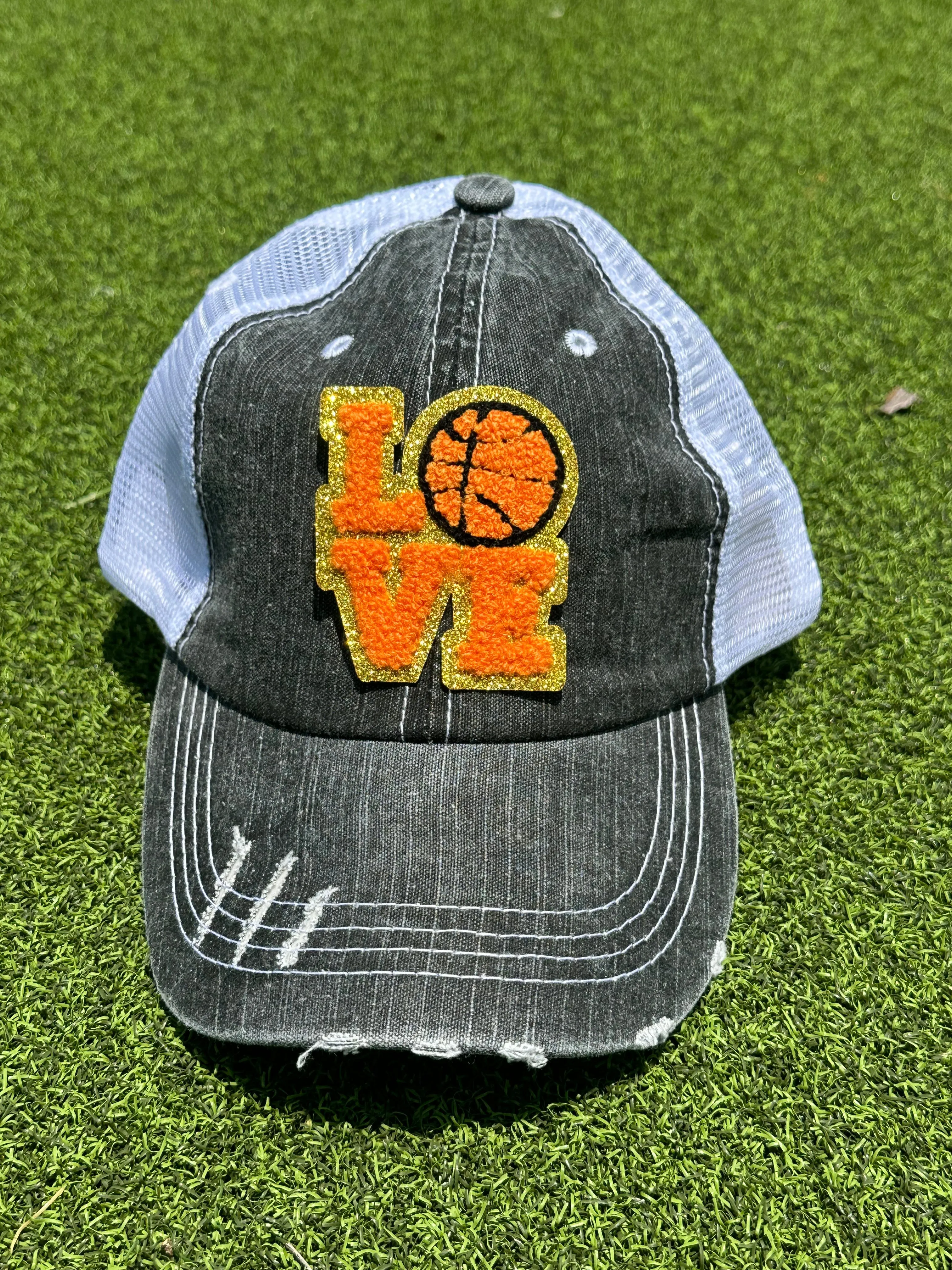 Chenille Basketball Patch Hats (Various Styles)