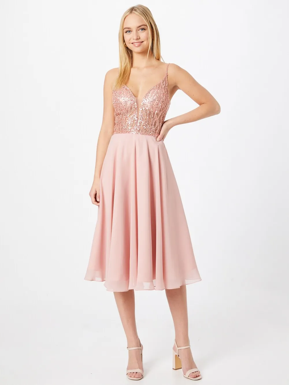 Cocktail dress SWING, dark pink