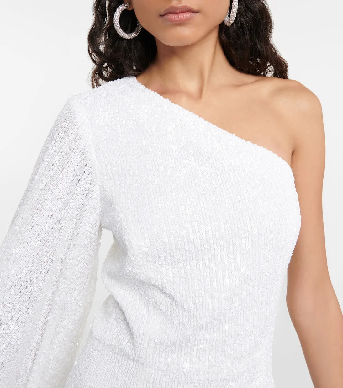 Davina Rebecca Vallance Feather Trim Mini Dress, White