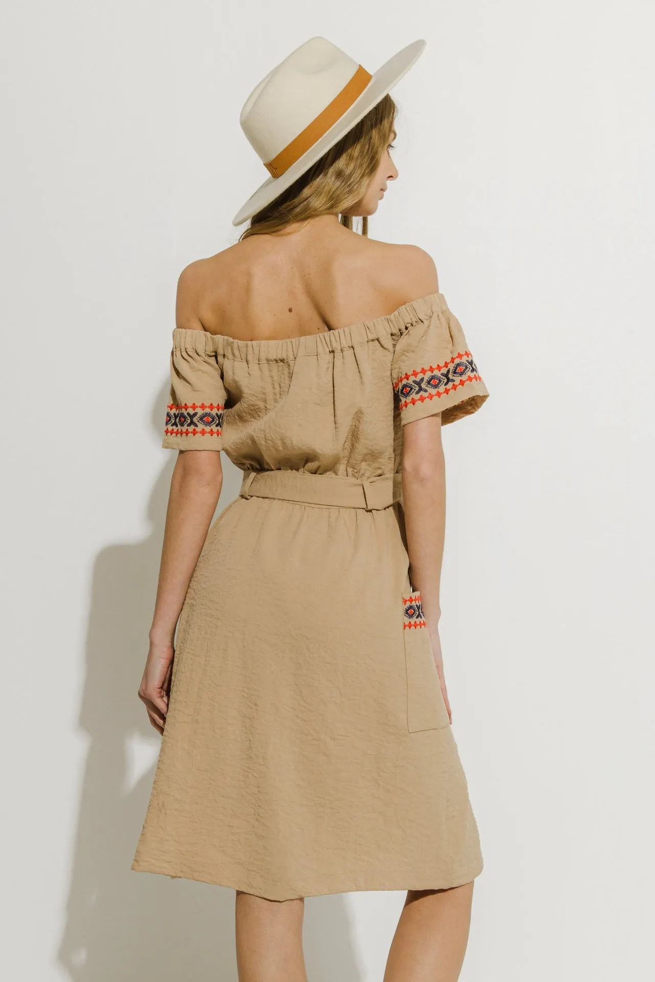 Endless Rose - Off the Shoulder Embroidered Dress