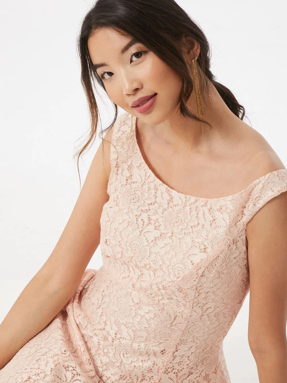 Evening dress SWING, pastel pink