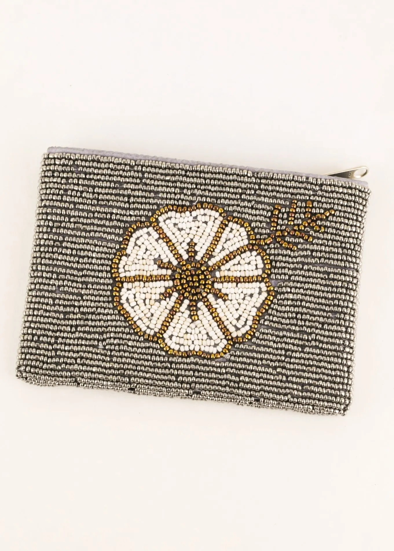 Hibiscus Beaded Coin Bag