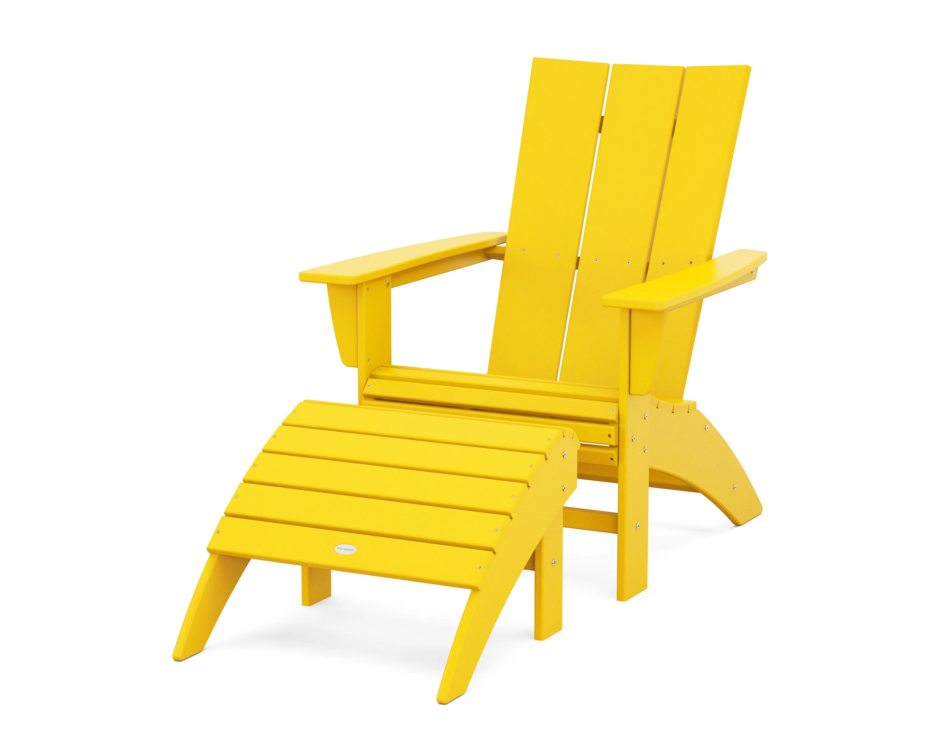 Modern Curveback Adirondack Chair 2-Piece Set with Ottoman