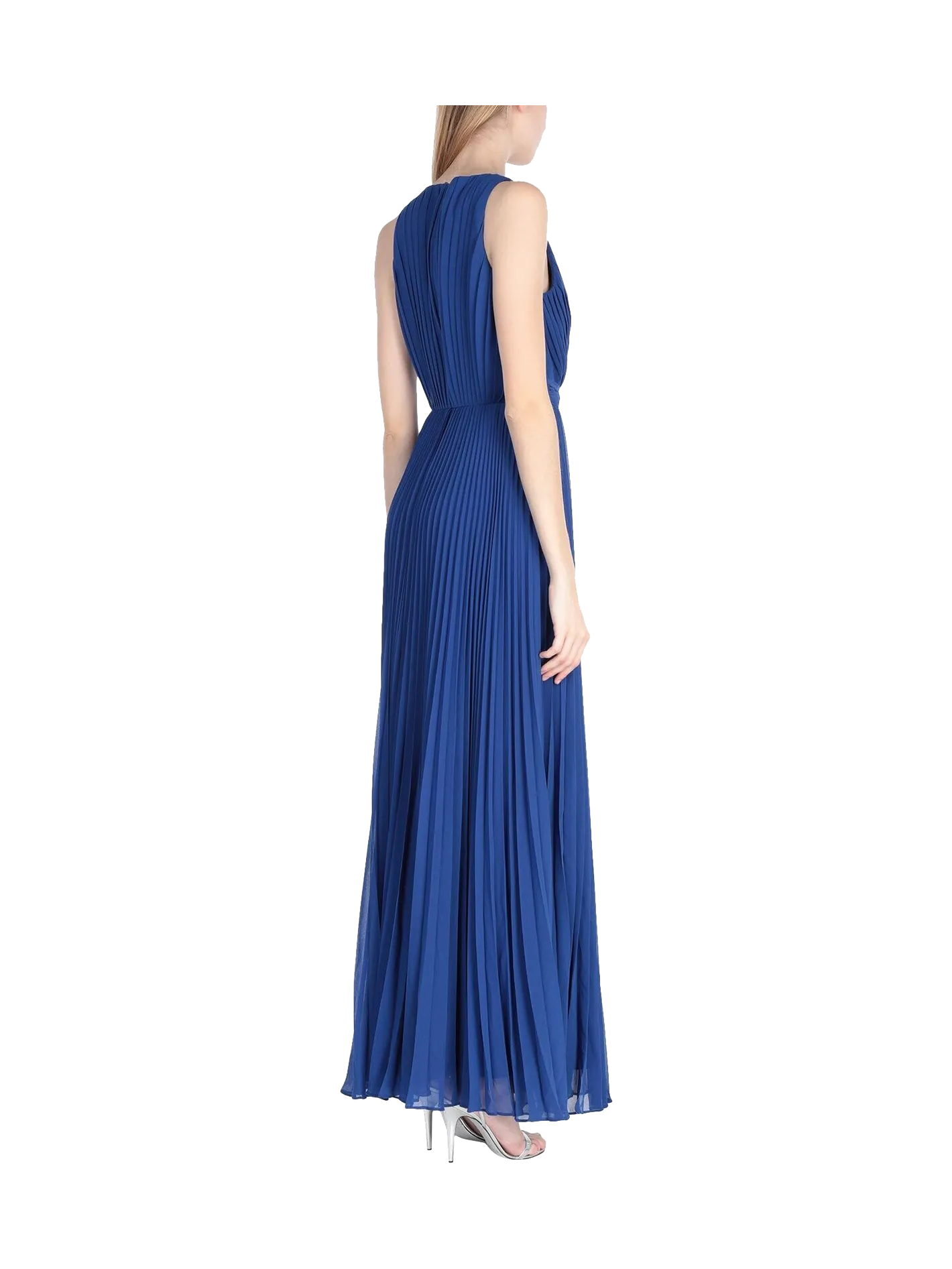 pleated maxi evening gown