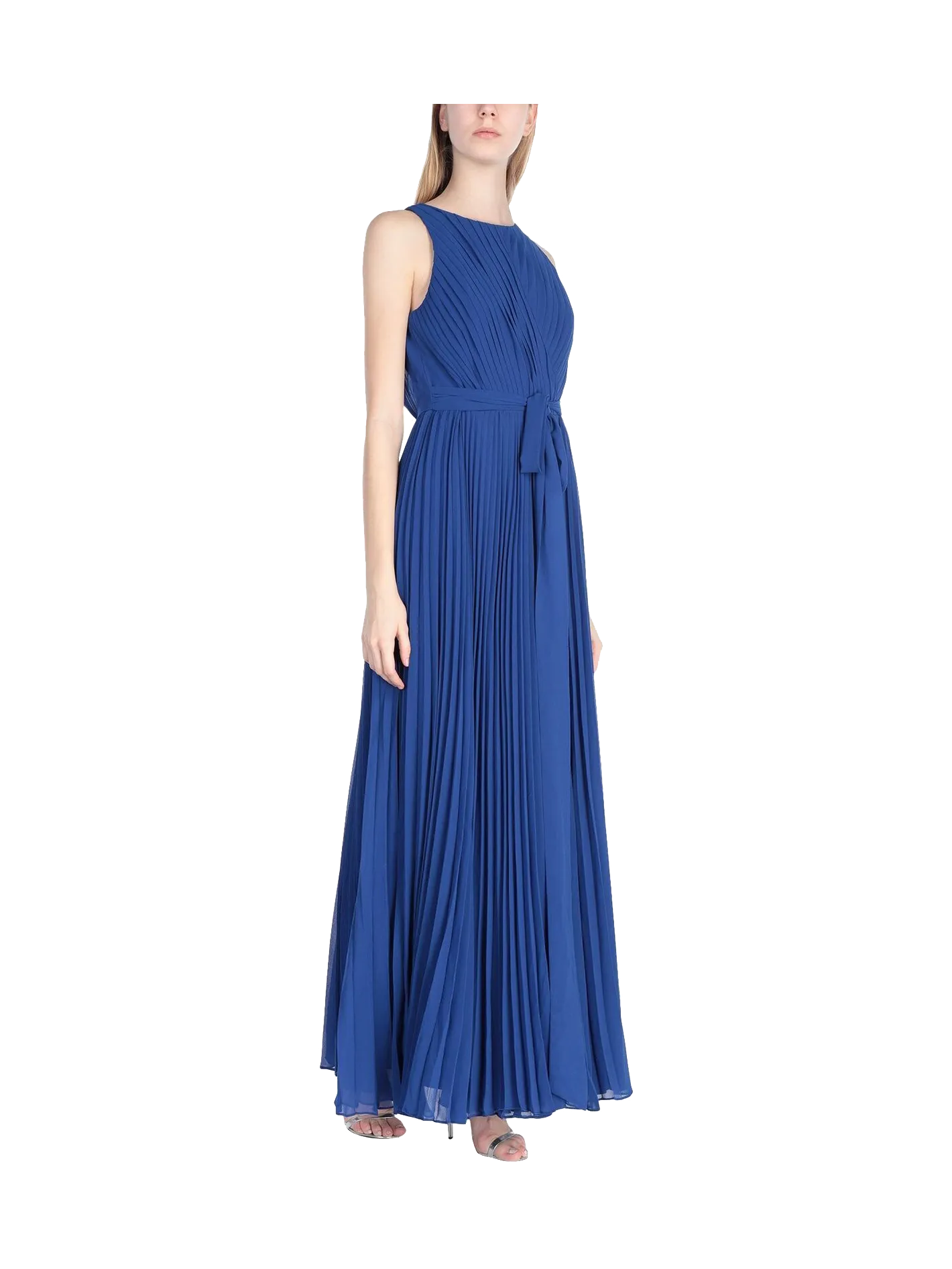 pleated maxi evening gown