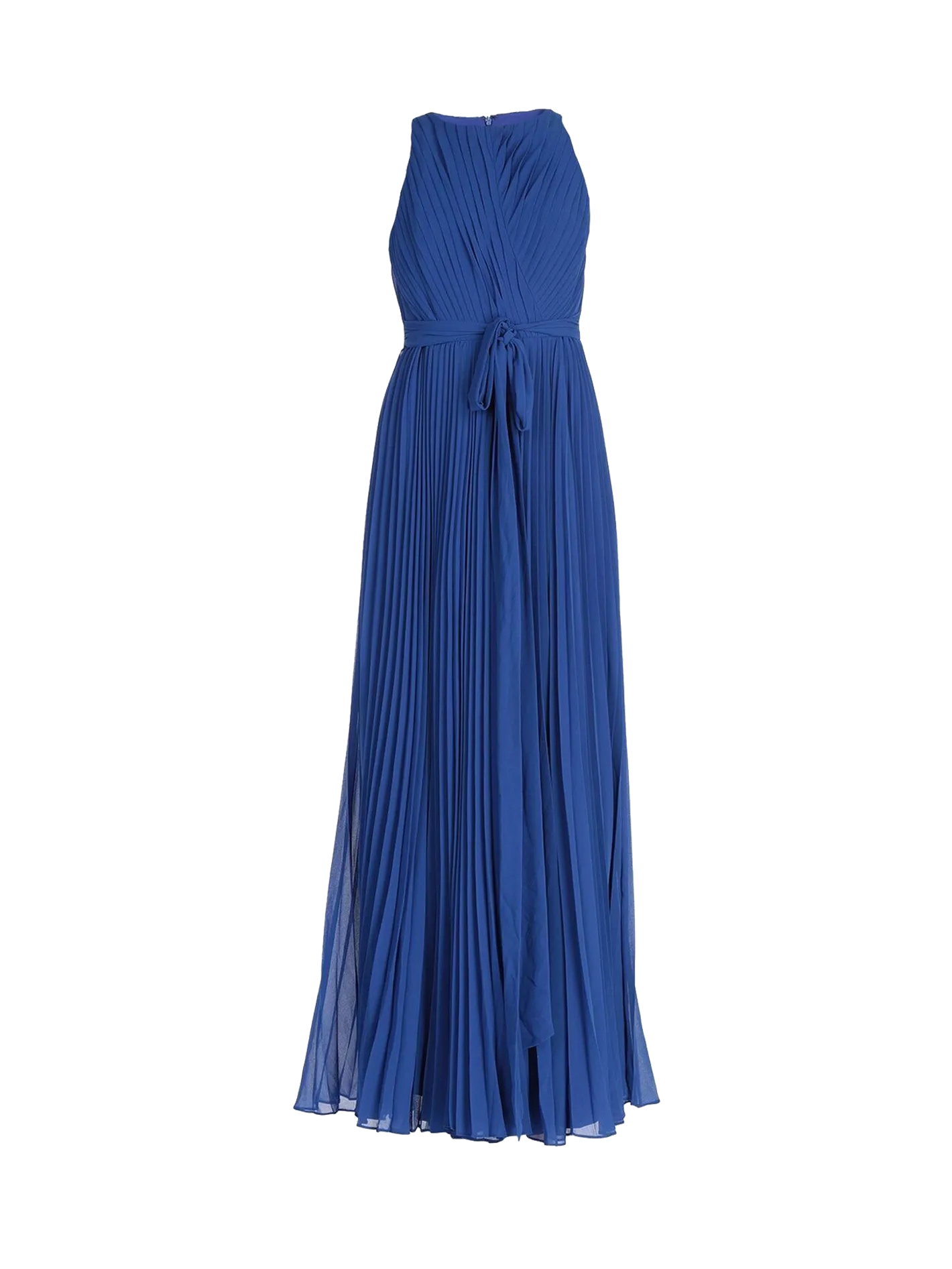 pleated maxi evening gown