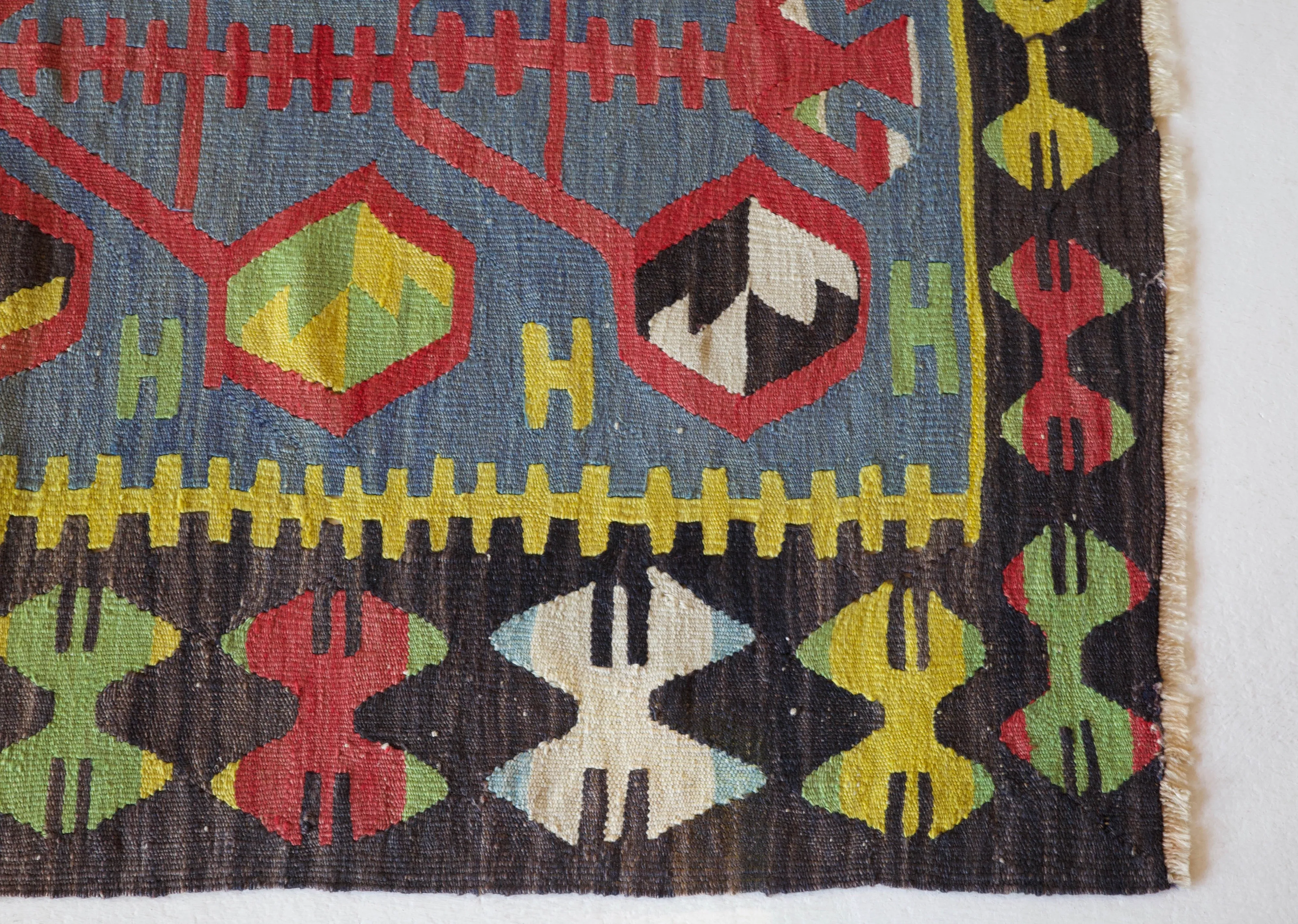 Vintage Mini Turkish Kilim Rug 3'1"x4'4"