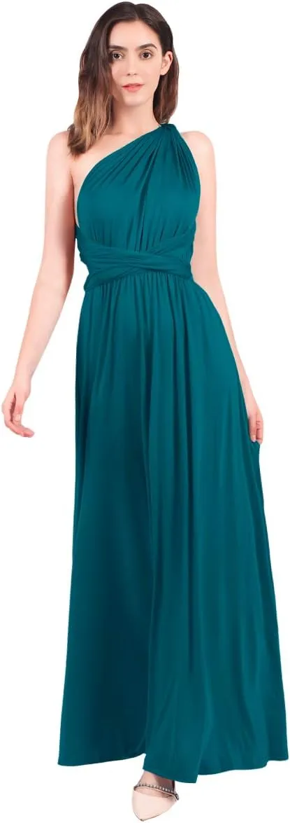 Women Transformer Evening Long Prom Dress Multi-Way Wrap Convertible Floor Length Wedding Halter Maxi Gown High Elasticity