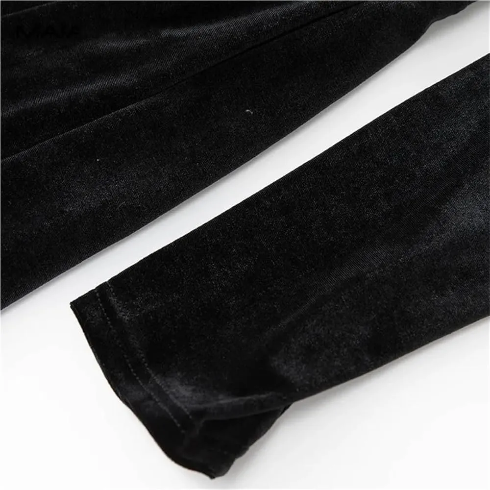 Women's Black Vintage Lace Patchwork Maxi Dress Stand Collar Long Sleeve Tie Holiday Party Dresses