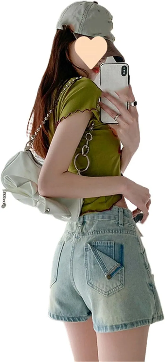 Women's Skirt Female's Vintage Denim with High Waist Mini Skirts